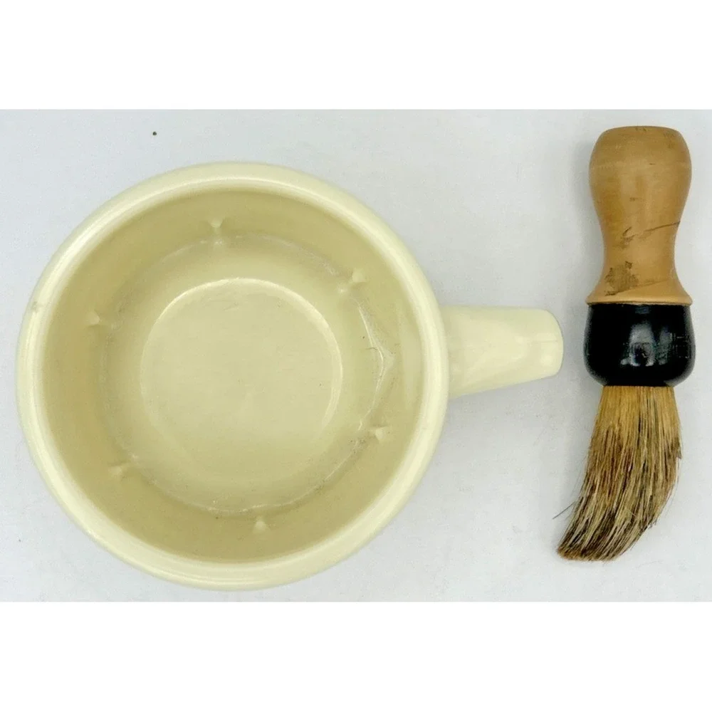 VTG Old Spice Shaving Mug &‎ Brush Cup Ship Grand Turk Salem 1786 Shulton USA
